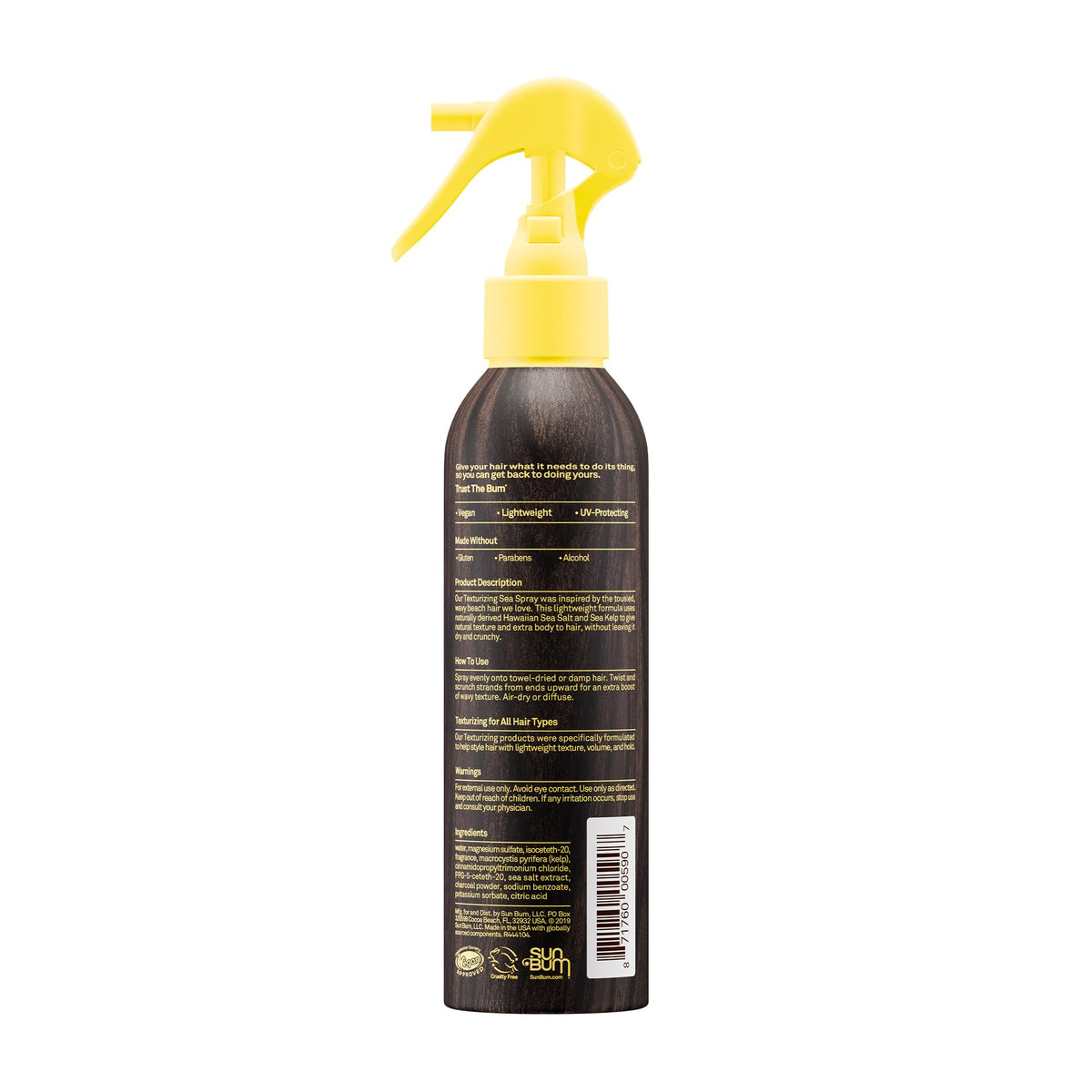 Sun Bum Sea Spray 6 oz on a bathroom counter
