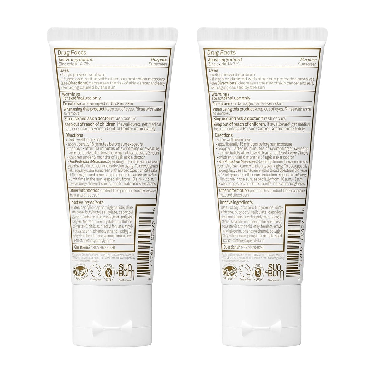 Sun Bum sunscreen lotion packaging side view