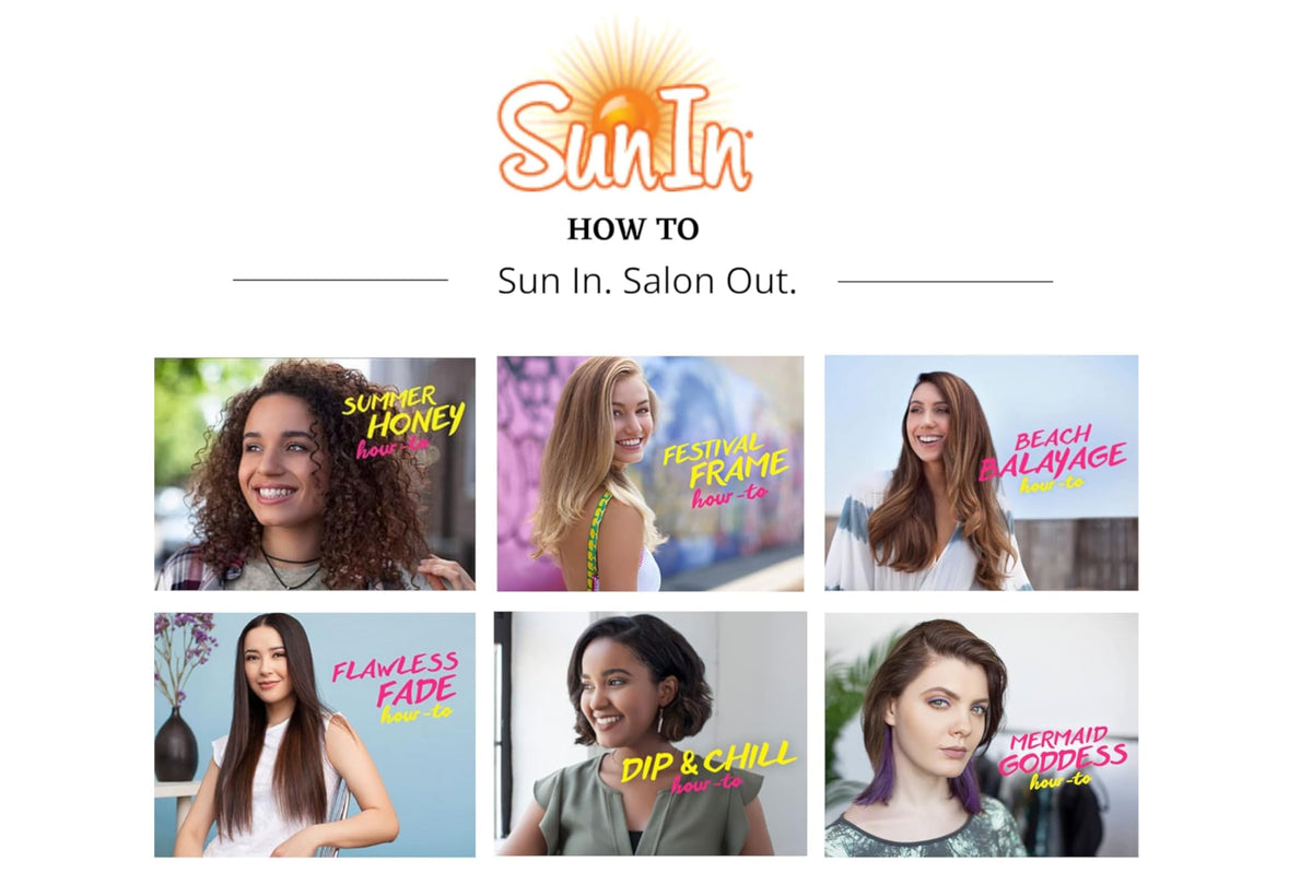 Sun In hair lightener applied to hair showing brightening effect