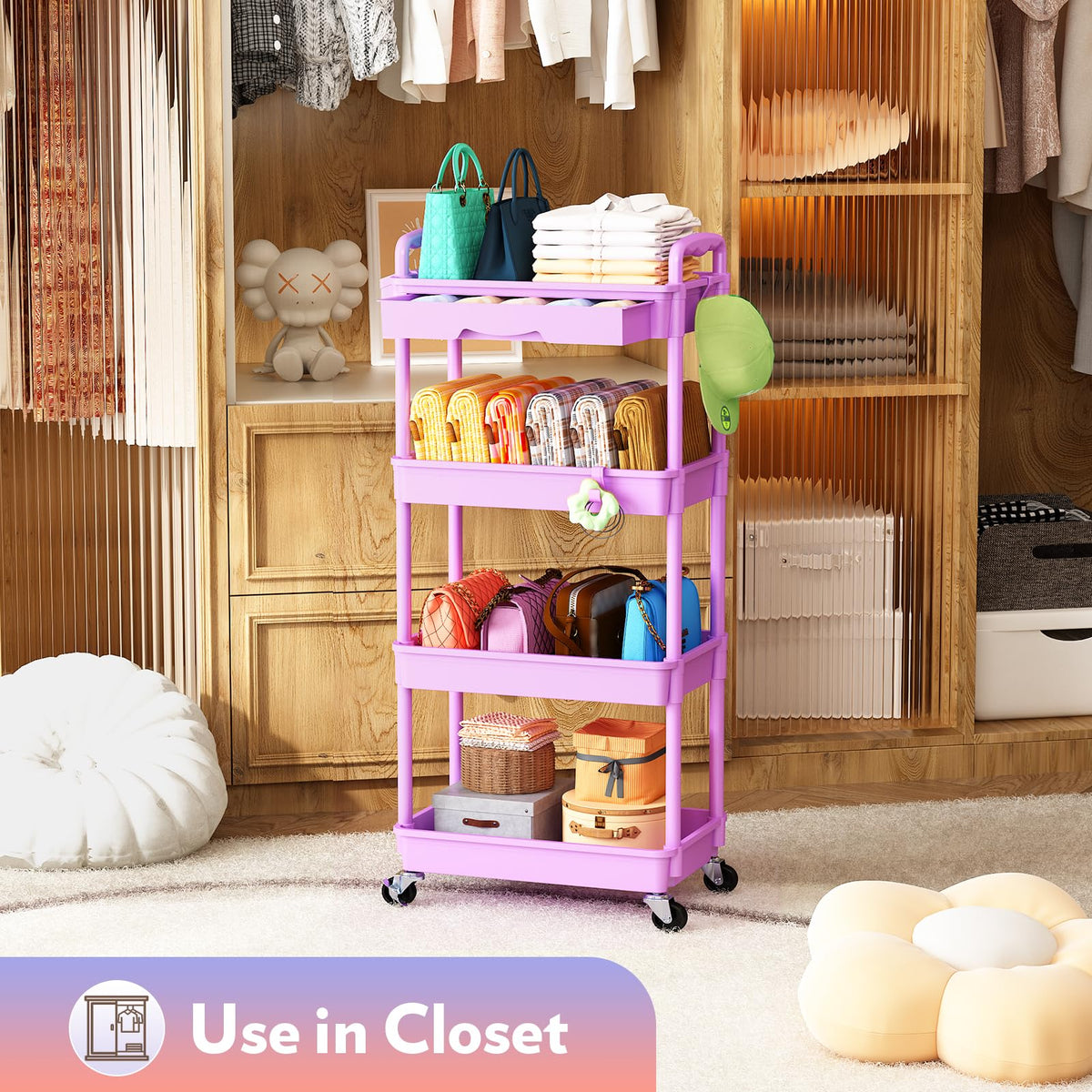 SUNALLY Makeup Cart in a bathroom setting