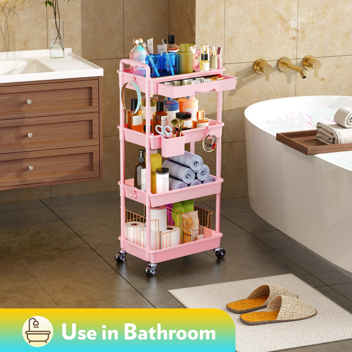 SUNALLY Makeup Cart Organizer assembly instructions