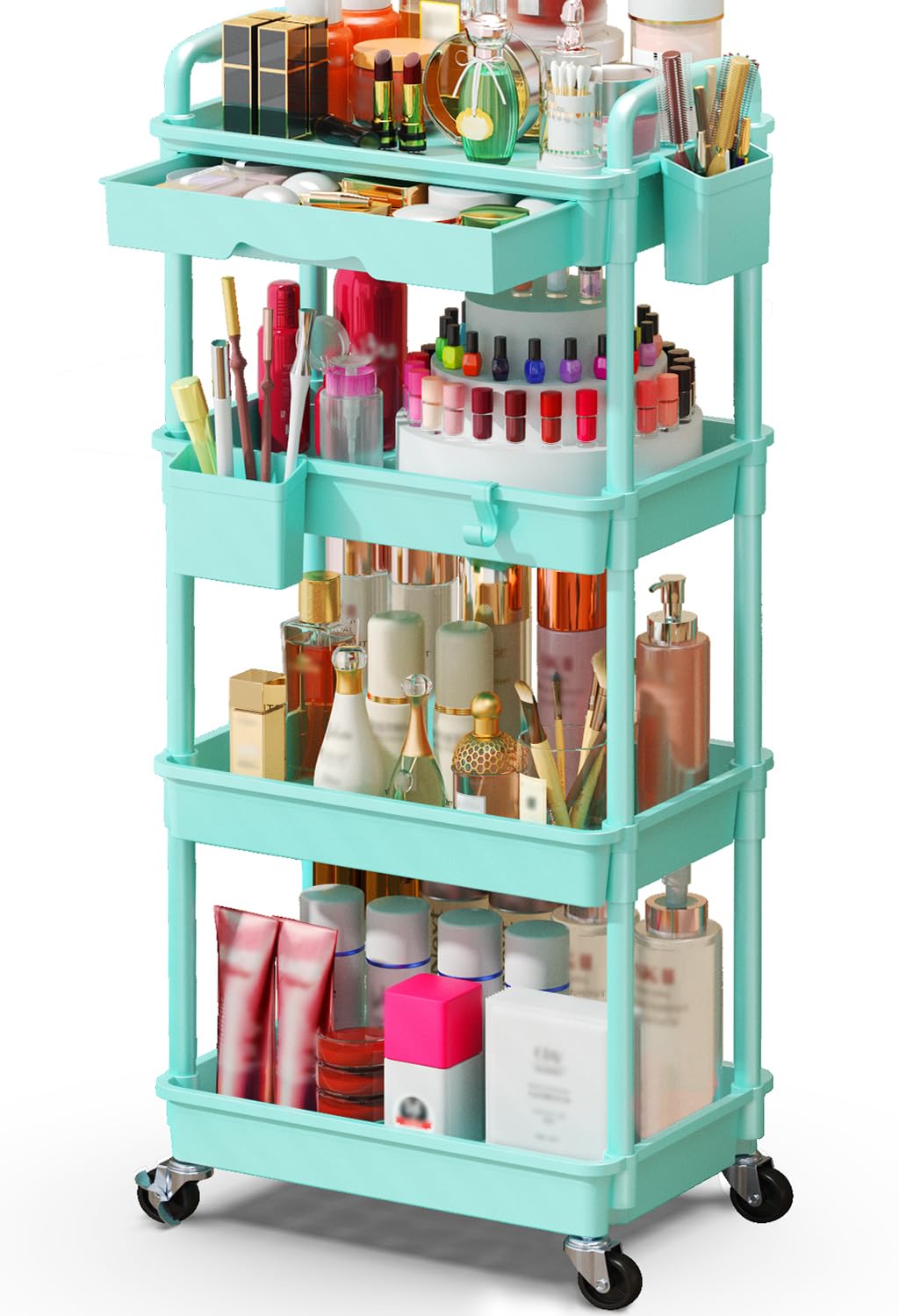 SUNALLY Makeup Cart Organizer blue model front view
