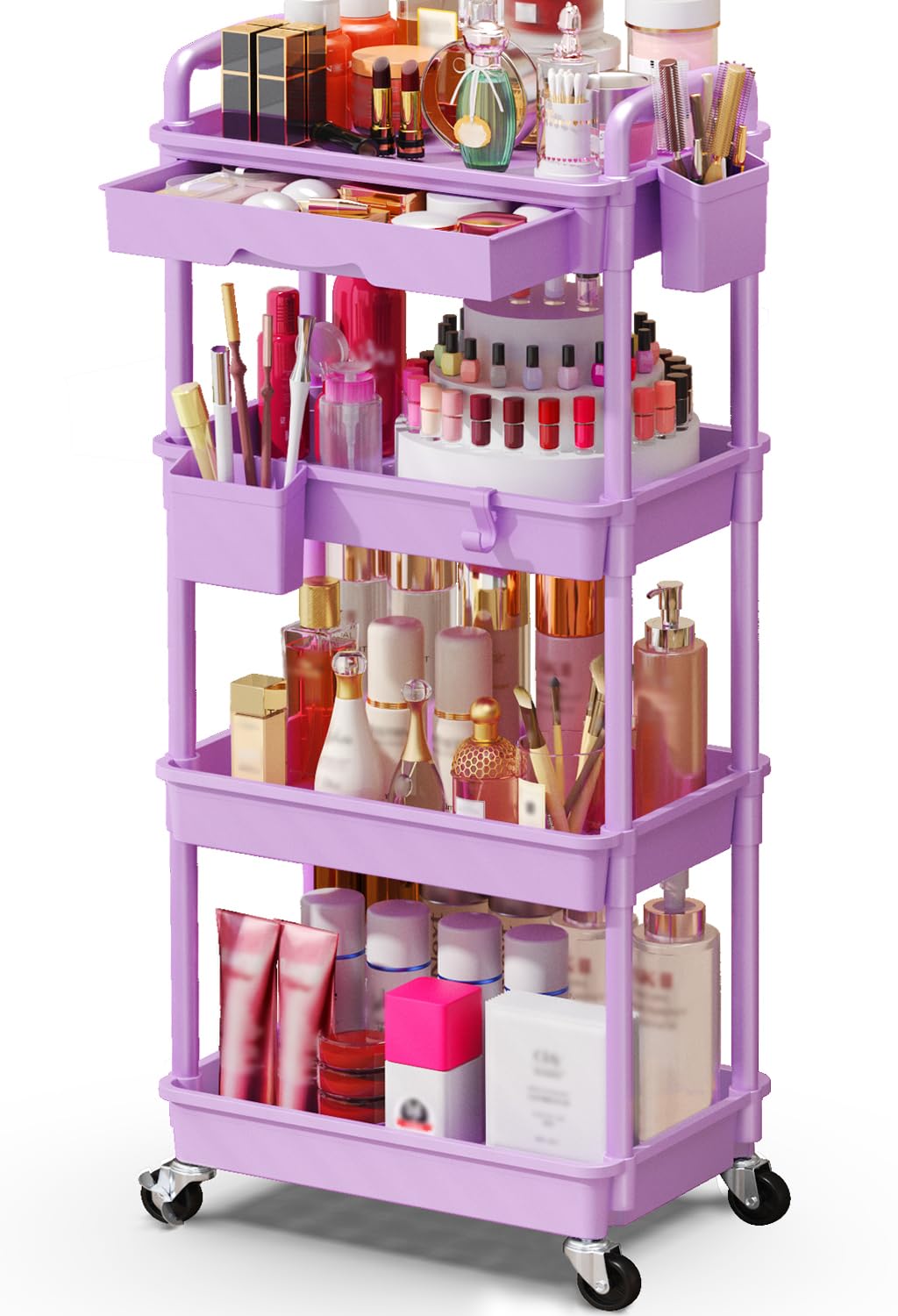 SUNALLY Makeup Cart Organizer front view in purple