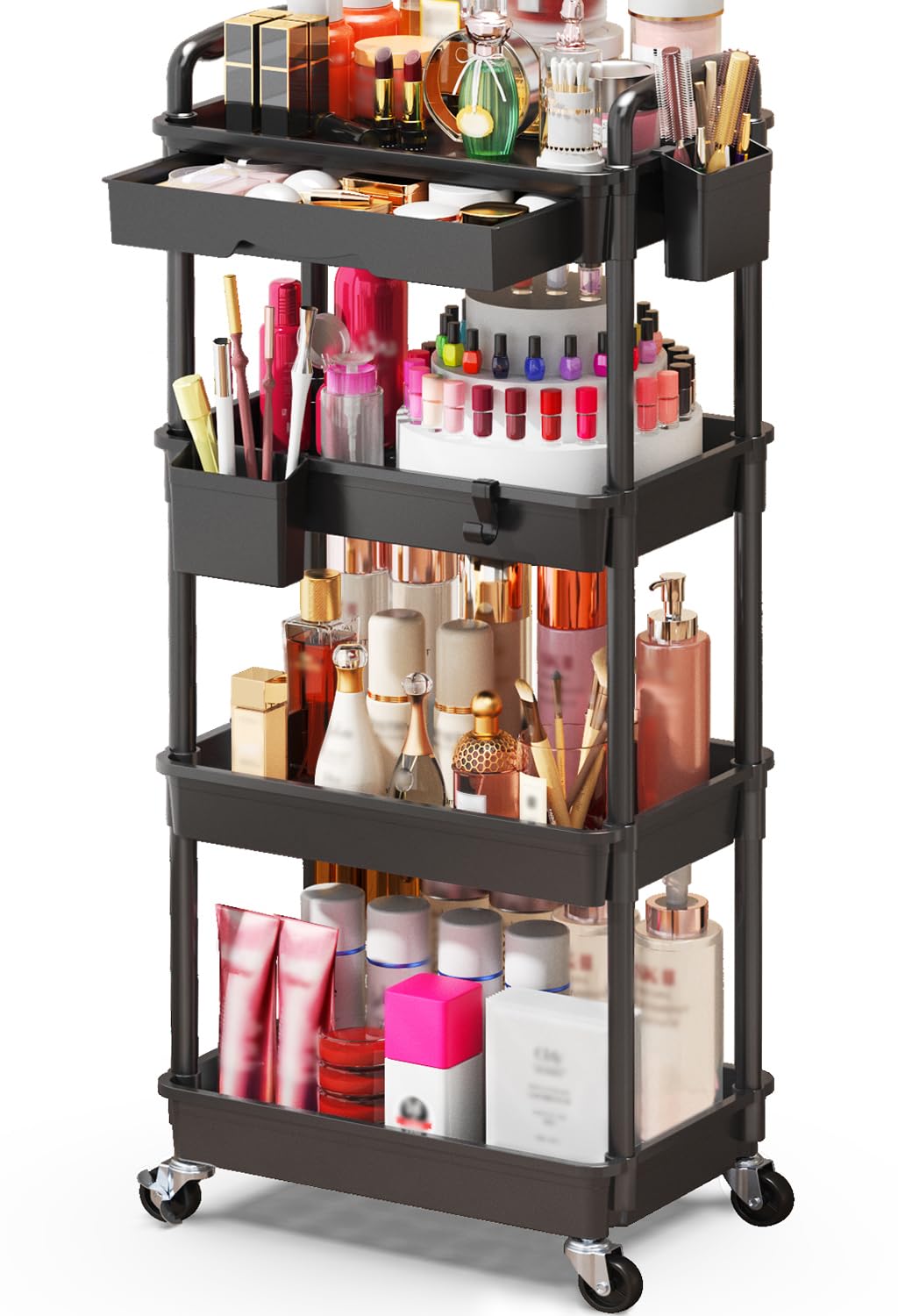SUNALLY Makeup Cart Organizer front view with four tiers