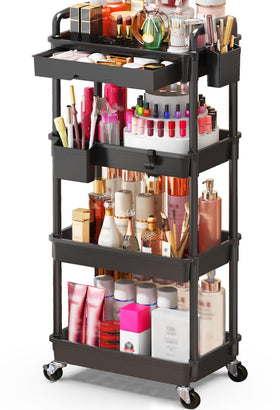 SUNALLY Makeup Cart Organizer front view with four tiers