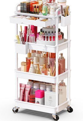 SUNALLY Makeup Cart Organizer front view with four tiers