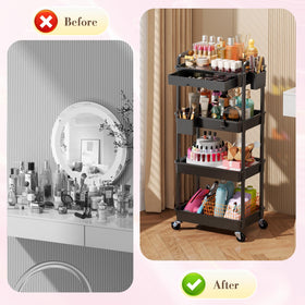 SUNALLY Makeup Cart Organizer showing hooks for accessories
