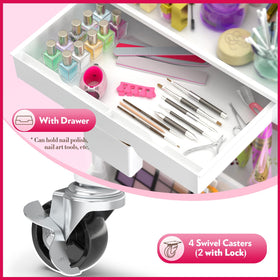 SUNALLY Makeup Cart Organizer side view showcasing wheels