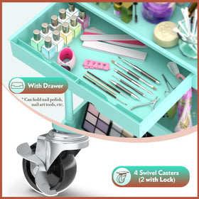 SUNALLY Makeup Cart Organizer side view with wheels