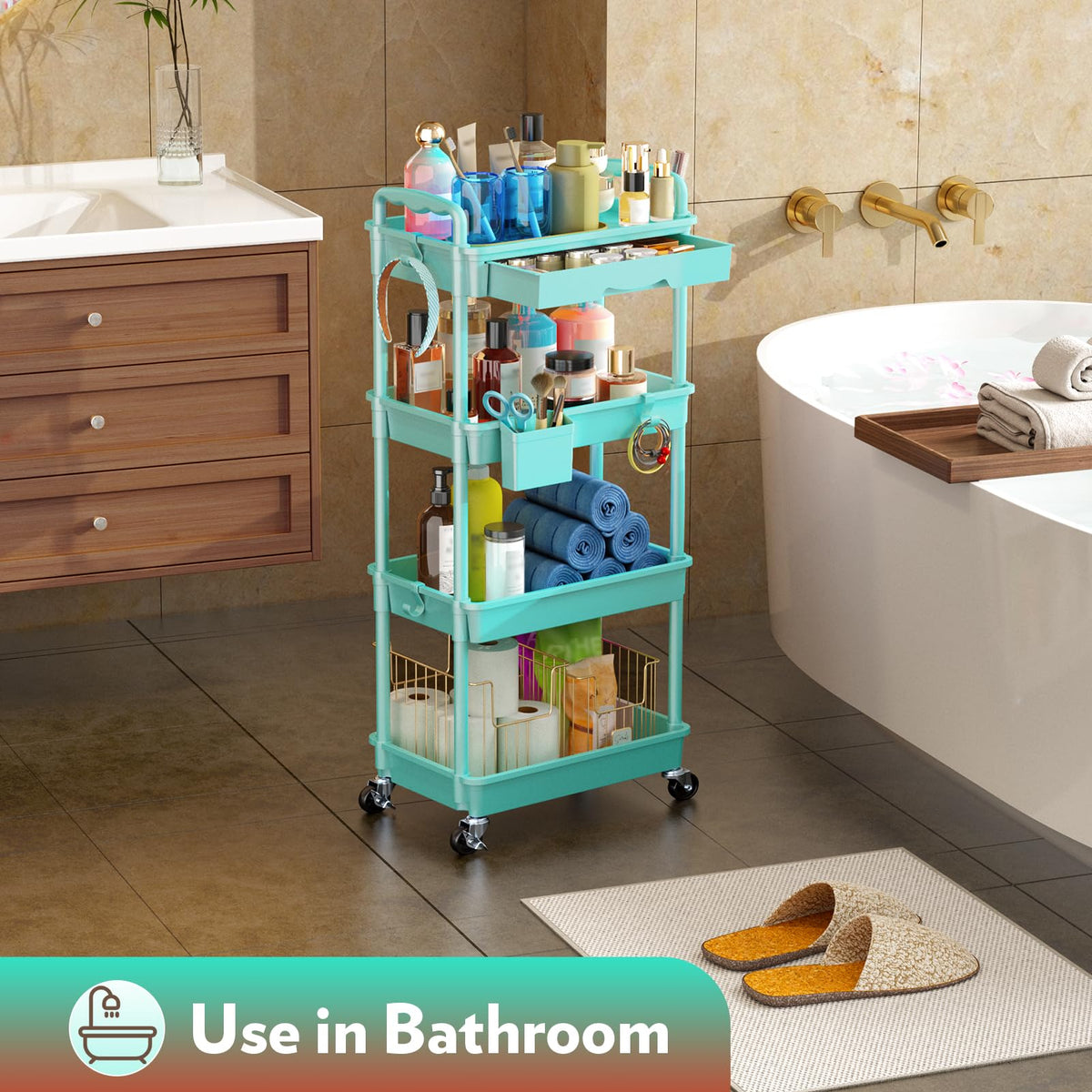SUNALLY Makeup Cart Organizer top view