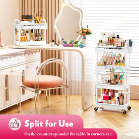 SUNALLY Makeup Cart Organizer with accessories and tools