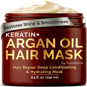 SUNATORIA Argan Oil Hair Mask front view with jar design