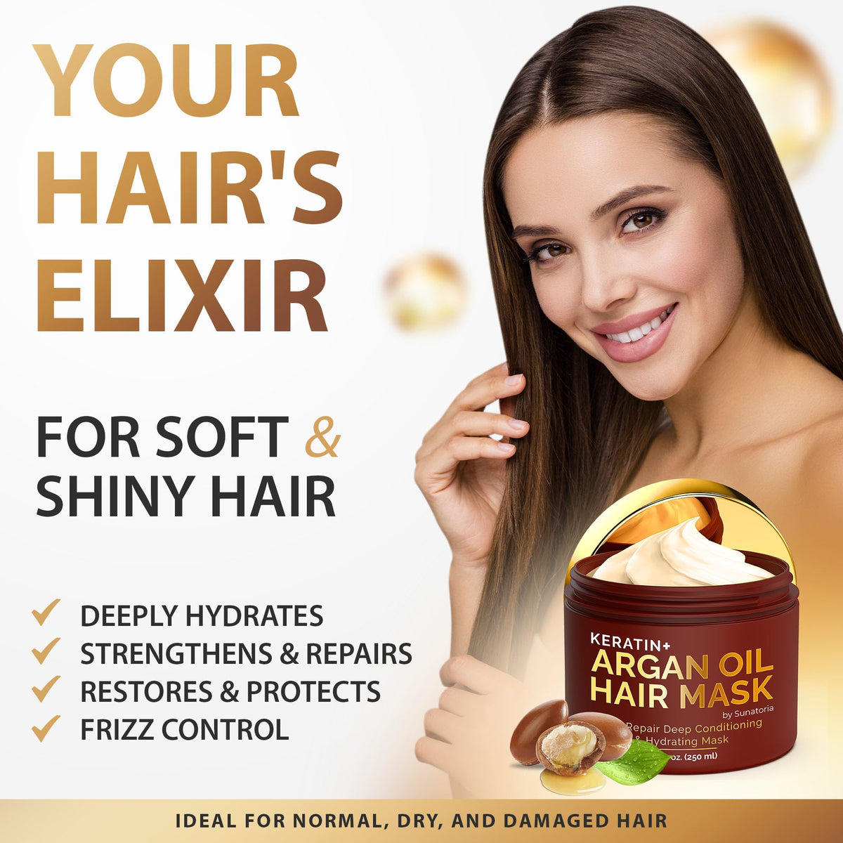 SUNATORIA Argan Oil Hair Mask showing creamy texture
