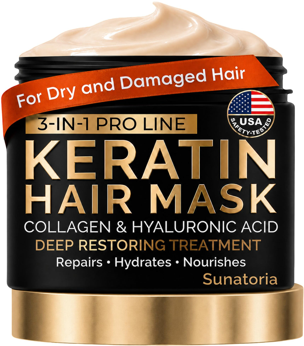 SUNATORIA Keratin Hair Mask 8.5 fl oz jar front view