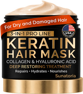SUNATORIA Keratin Hair Mask 8.5 fl oz jar front view
