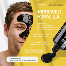 SUNATORIA Men’s Charcoal Peel-Off Face Mask application on skin