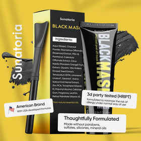 SUNATORIA Men’s Charcoal Peel-Off Face Mask in bathroom setting