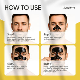 SUNATORIA Men’s Charcoal Peel-Off Face Mask packaging back view