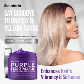 SUNATORIA Purple Hair Mask back view with ingredient list