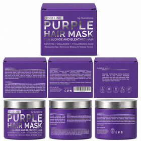 SUNATORIA Purple Hair Mask packaging with dimensions