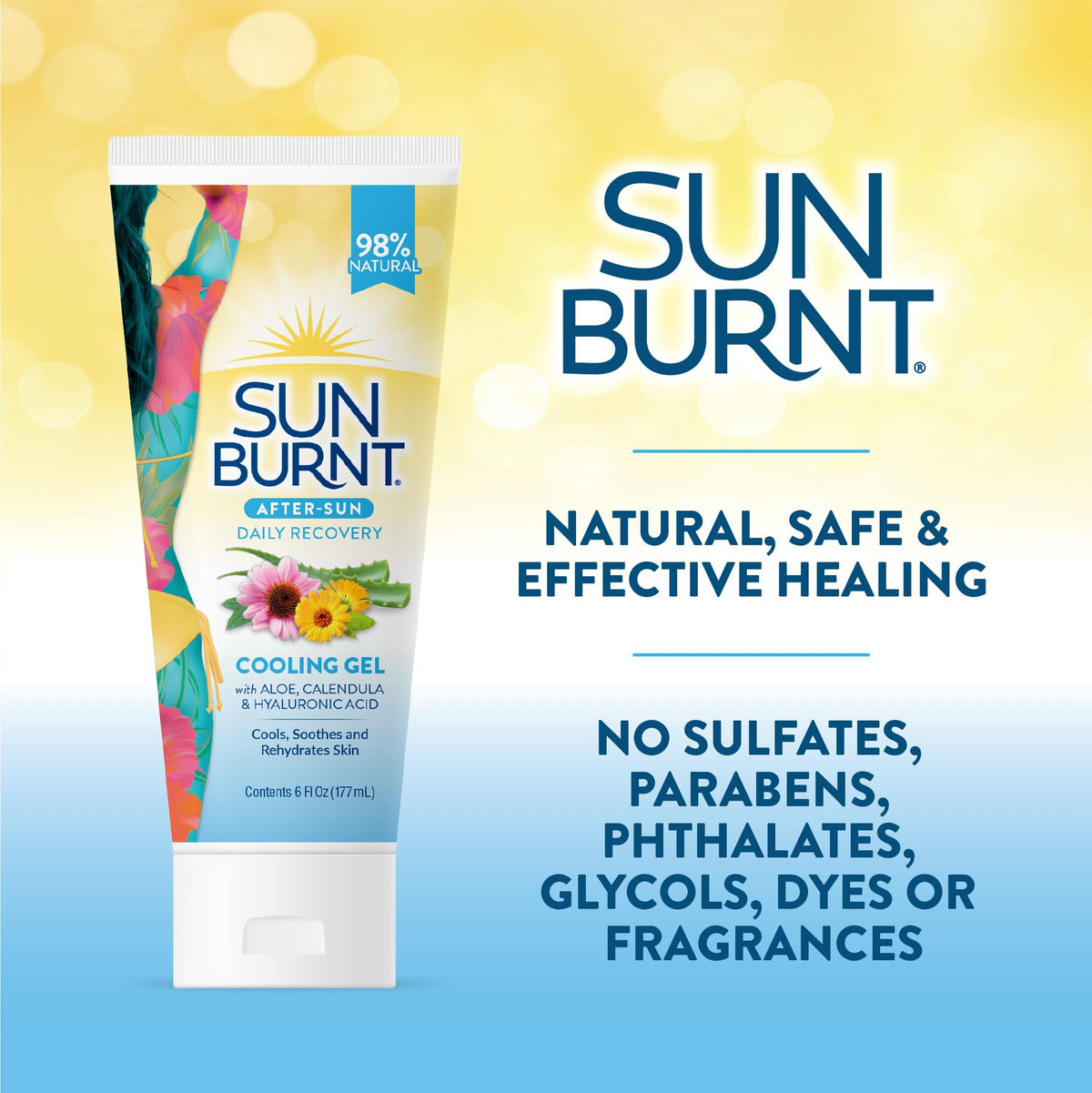Sunburnt Aloe Vera Gel applied on a sunburned area