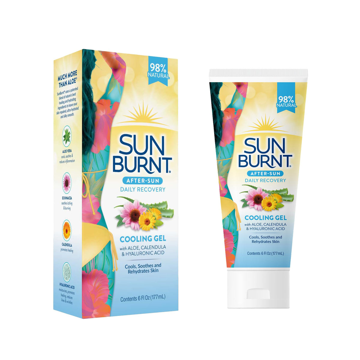 Sunburnt Aloe Vera Gel showing texture on skin
