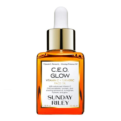 Sunday Riley C.E.O. Glow Vitamin C Turmeric Face Oil bottle front view
