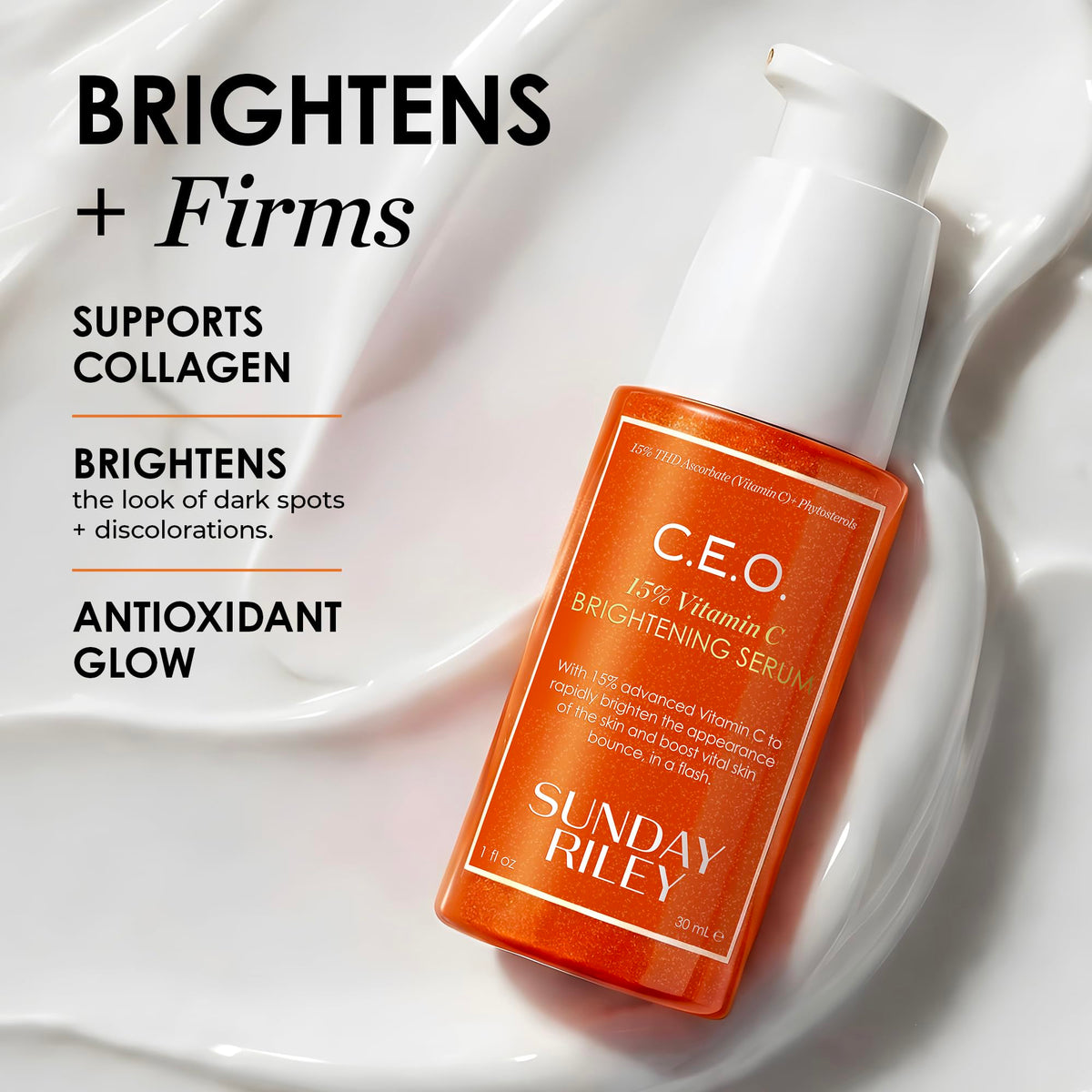 Sunday Riley C.E.O. serum bottle with cap