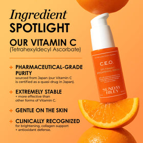 Sunday Riley C.E.O. serum close-up of label