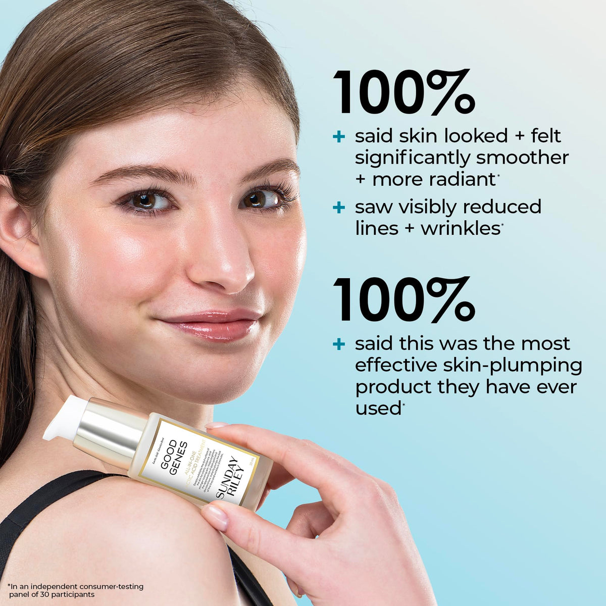 Sunday Riley Good Genes Lactic Acid application on skin