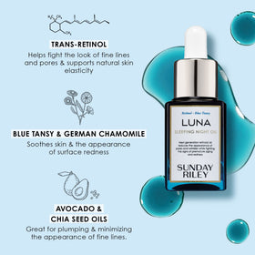 Sunday Riley Luna Retinol Night Oil texture on skin