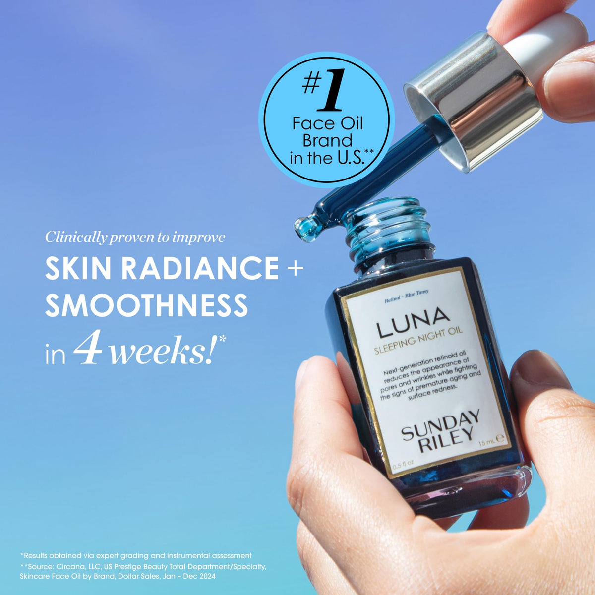 Sunday Riley Luna Retinol Sleeping Night Oil 0.5oz texture close-up