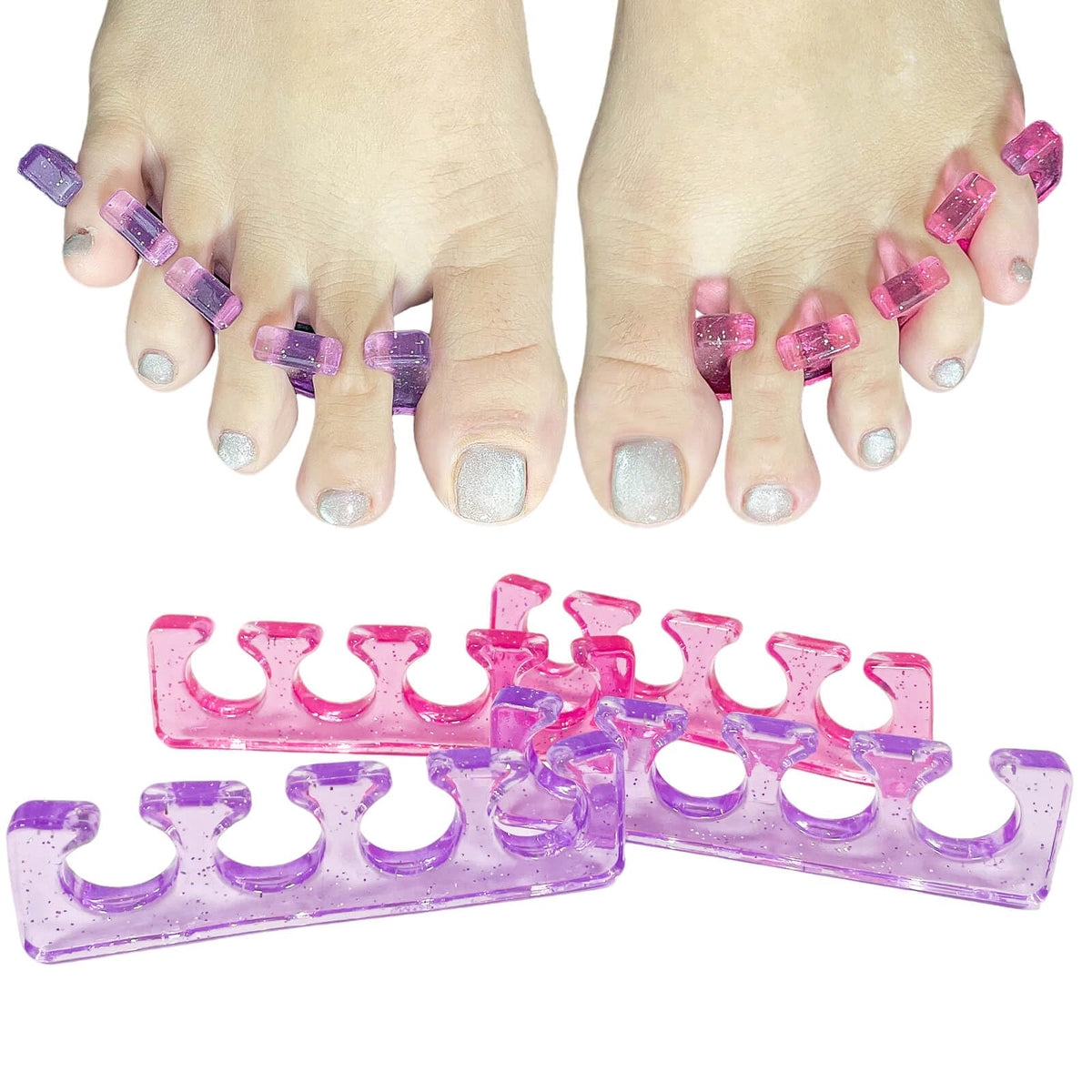 SUNFATT soft gel toe separators in bright jelly colour front view