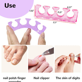 SUNFATT toe separators displayed on a spa table with nail polish