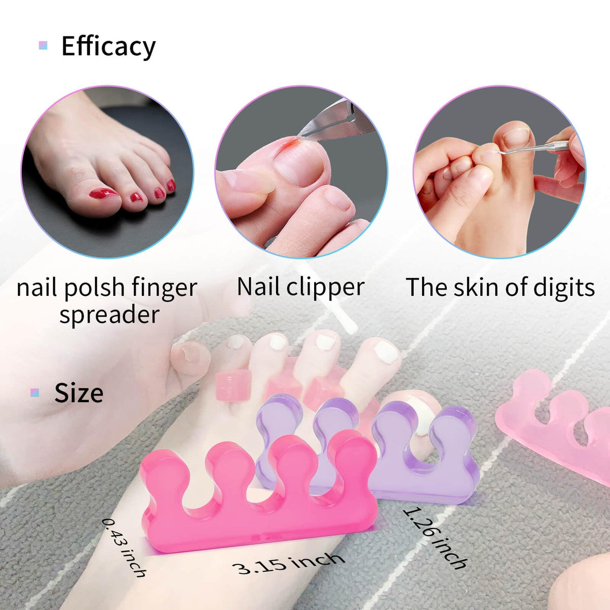 SUNFATT Toe Separators ergonomic design side view