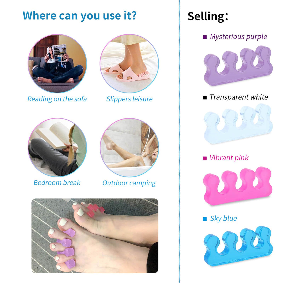 SUNFATT Toe Separators packaged for retail