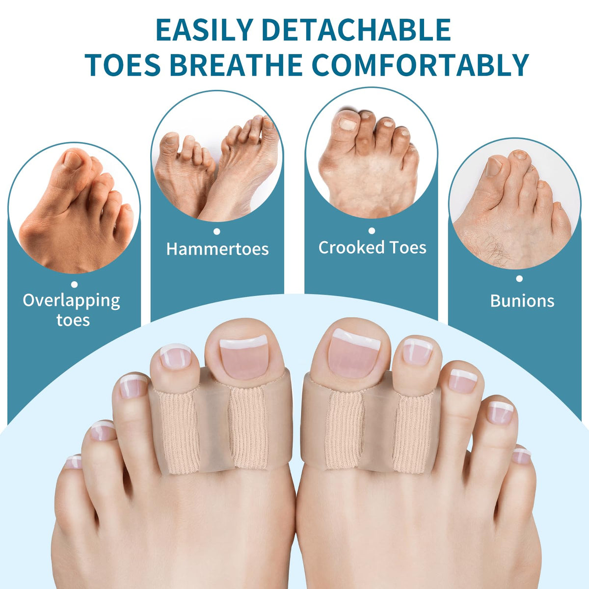 SUNFATT Toe Separators side view showing ergonomic design