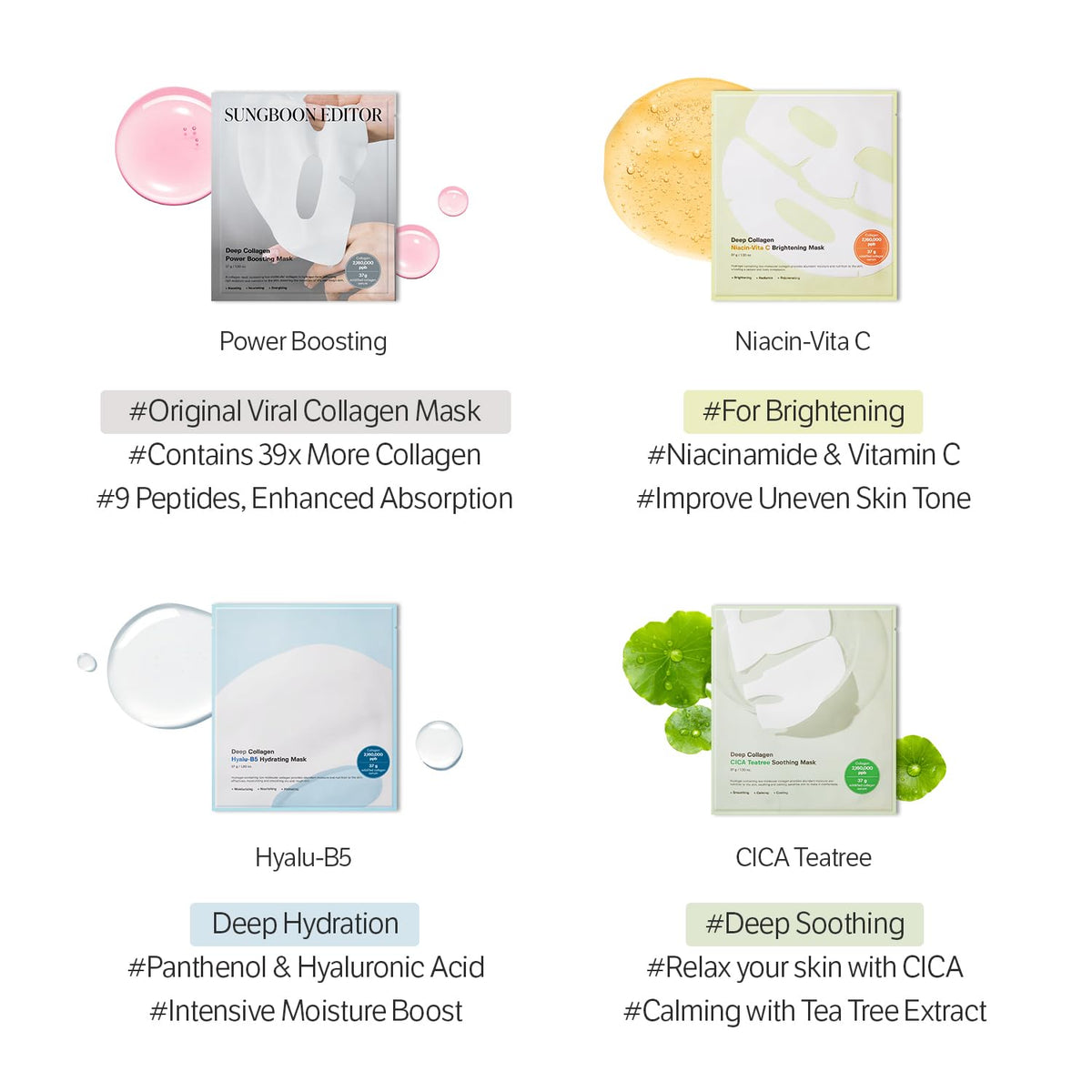 SUNGBOON EDITOR Deep Collagen CICA Tea Tree Overnight Mask on a vanity