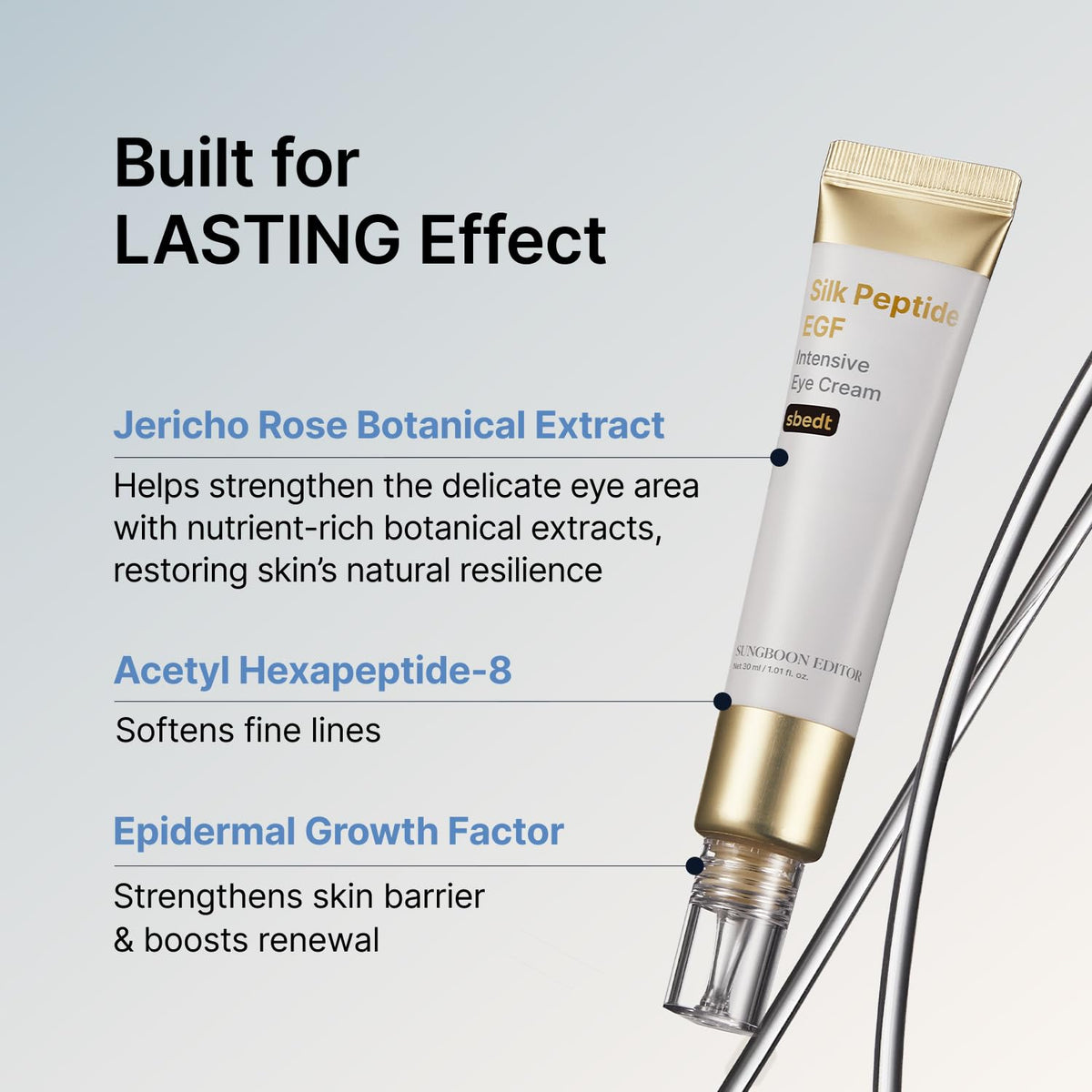SUNGBOON EDITOR eye cream with background of skincare products