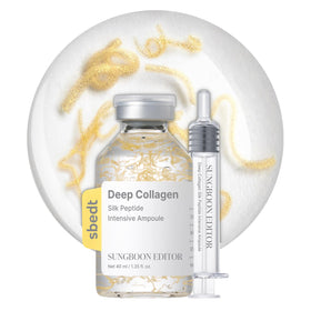 SUNGBOON EDITOR Glow Intensive Silk Peptide Ampoule front view with packaging