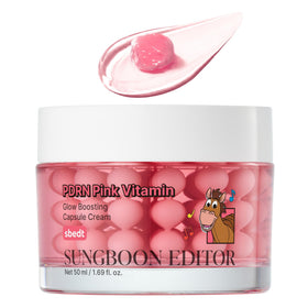 SUNGBOON EDITOR Pink Vitamin Glow Capsule Cream front view with Toy Story 5 branding