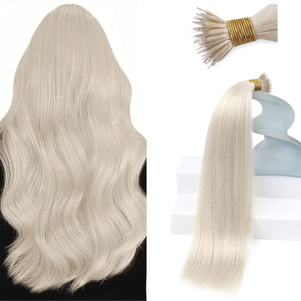 Sunny Hair 18 Inch Nano Bead Extensions in blonde colour