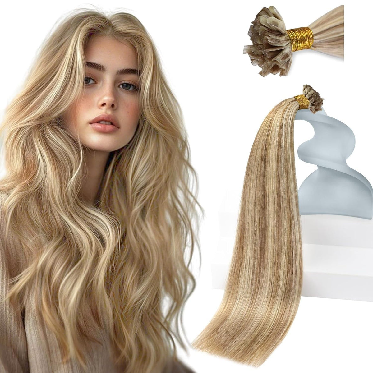 Sunny Hair 18 Inch U Tip Hair Extensions front view
