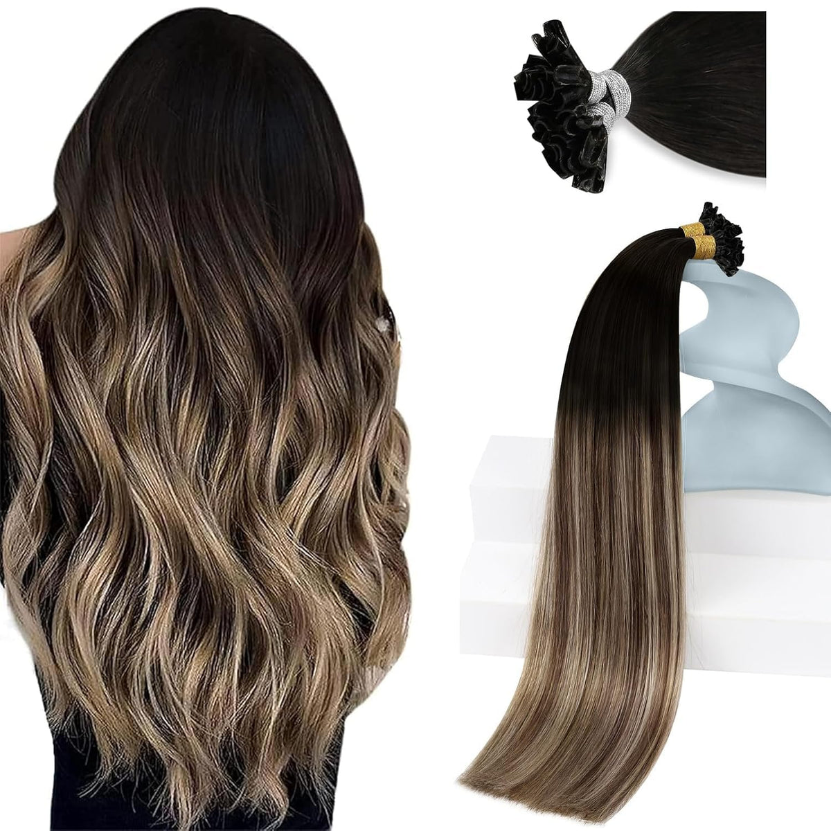 Sunny Hair 18 Inch U Tip Hair Extensions in packaging
