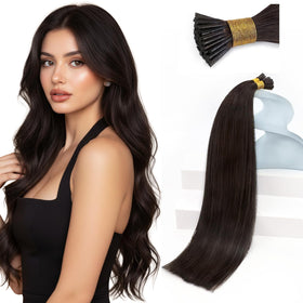 Sunny Hair 20 Inch I Tip Hair Extensions brown front view