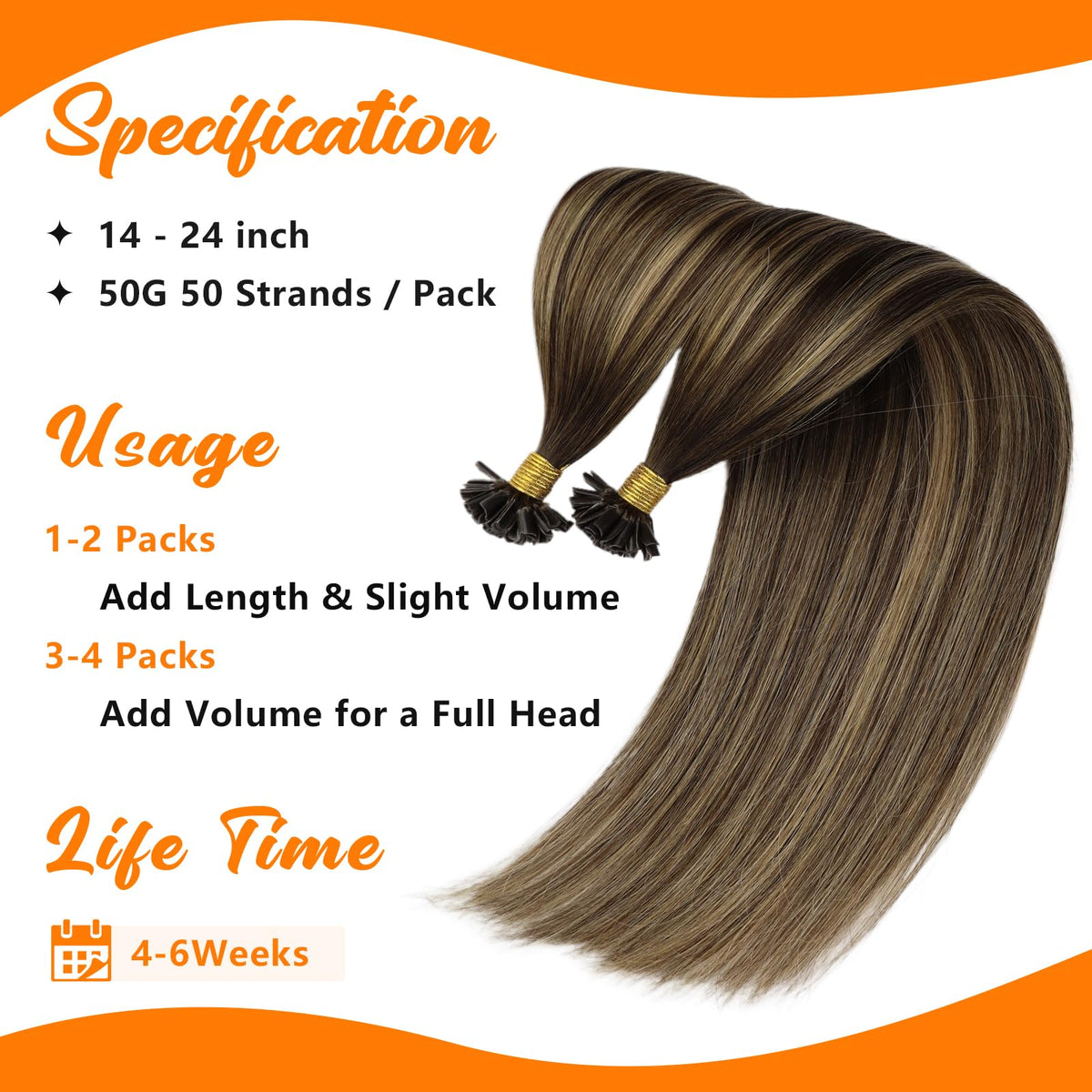 Sunny Hair 20 Inch K Tip Hair Extensions in various shades