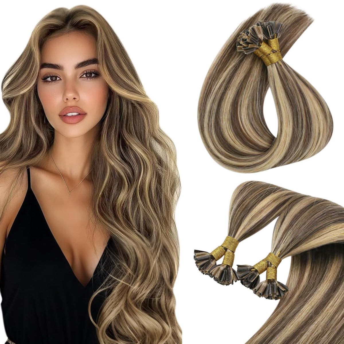 Sunny Hair 20 Inch K Tip Real Human Hair Extensions front view