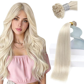 Sunny Hair 20 Inch Keratin Tip Extensions Platinum Blonde front view