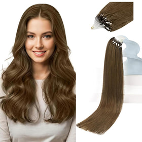 Sunny Hair 20 Inch Micro Bead Hair Extensions Light Brown front view