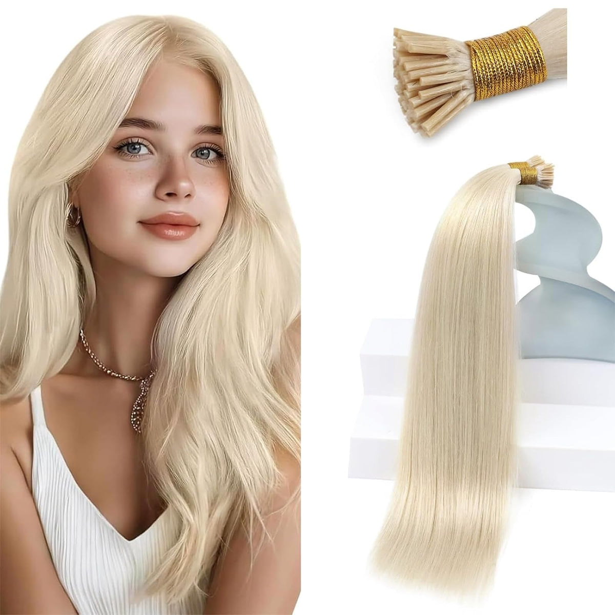 Sunny Hair 22 Inch I-Tip Hair Extensions blonde front view